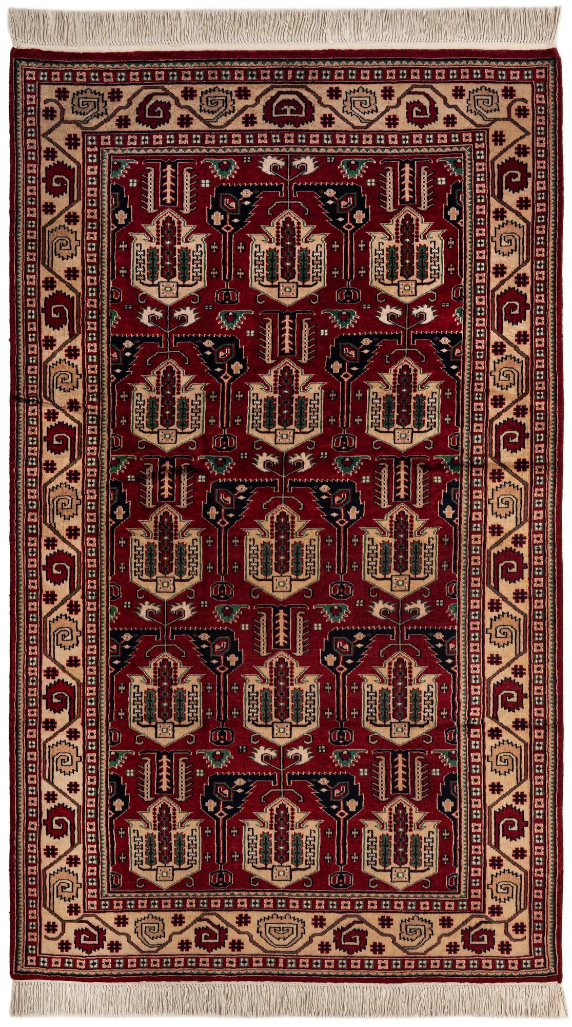  4' 1 x 7' 1  Hand Knotted Kazak Oriental Wool Rug