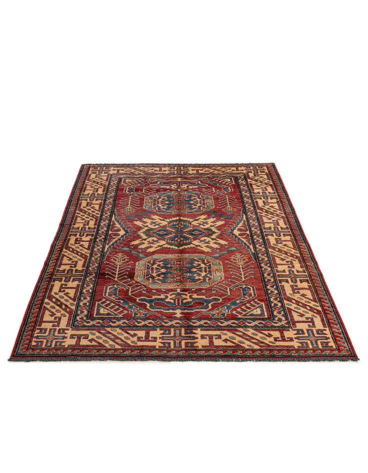 Detail image of  4' 9 x 7' 2  Hand Knotted Kazak Wool Rug