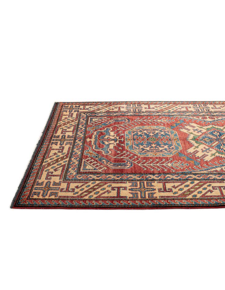 Detail image of  4' 9 x 7' 2  Hand Knotted Kazak Wool Rug