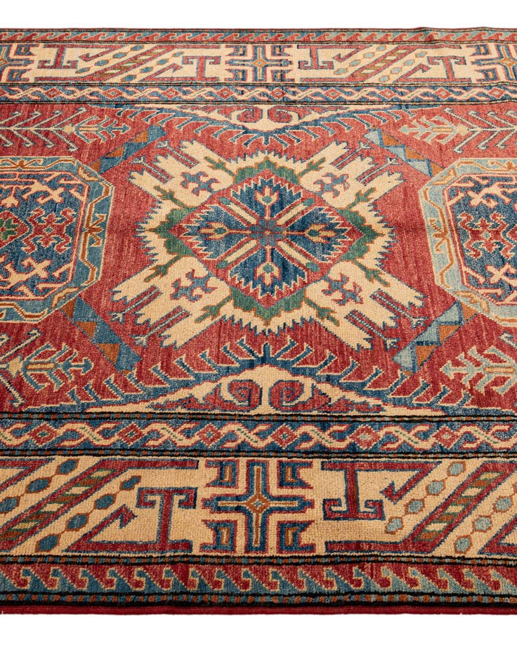Detail image of  4' 9 x 7' 2  Hand Knotted Kazak Wool Rug