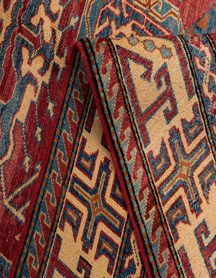 Detail image of  4' 9 x 7' 2  Hand Knotted Kazak Wool Rug