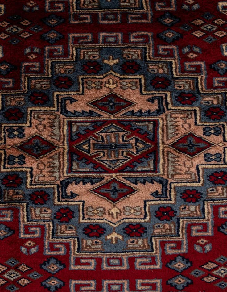 Detail image of  4' 2 x 5' 8  Hand Knotted Kazak Oriental Wool Rug
