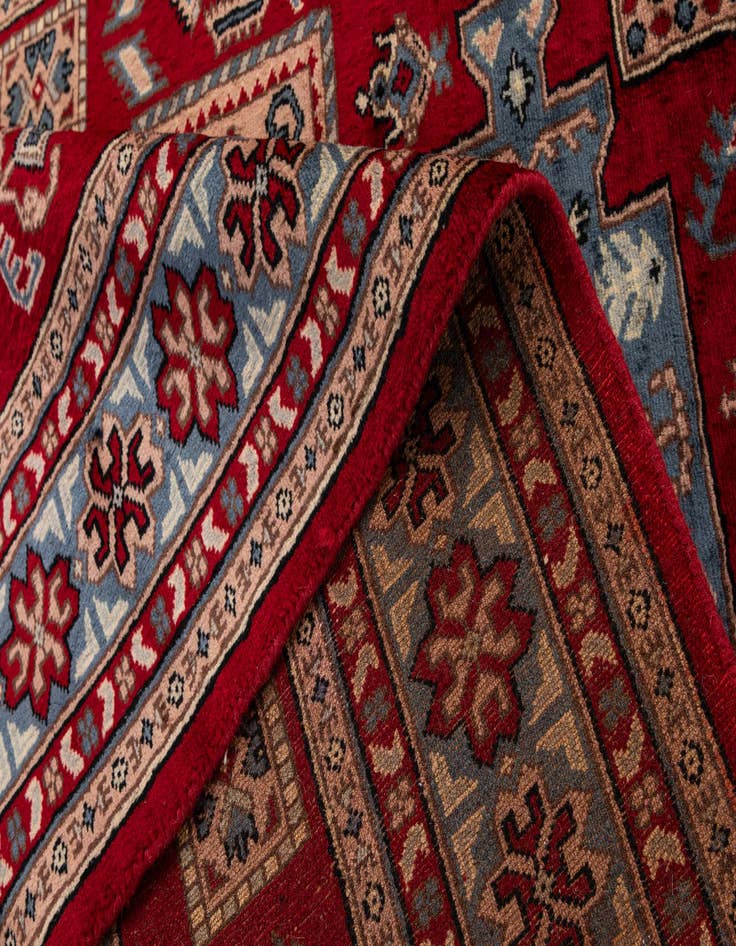 Detail image of  4' 1 x 6' 4  Hand Knotted Kazak Oriental Wool Rug