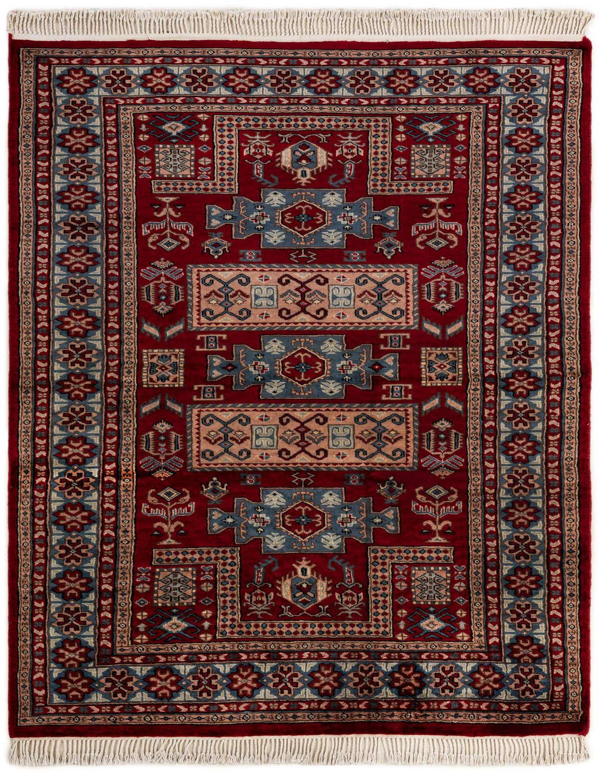 Primary image  4' 1 x 6' 4  Hand Knotted Kazak Oriental Wool Rug