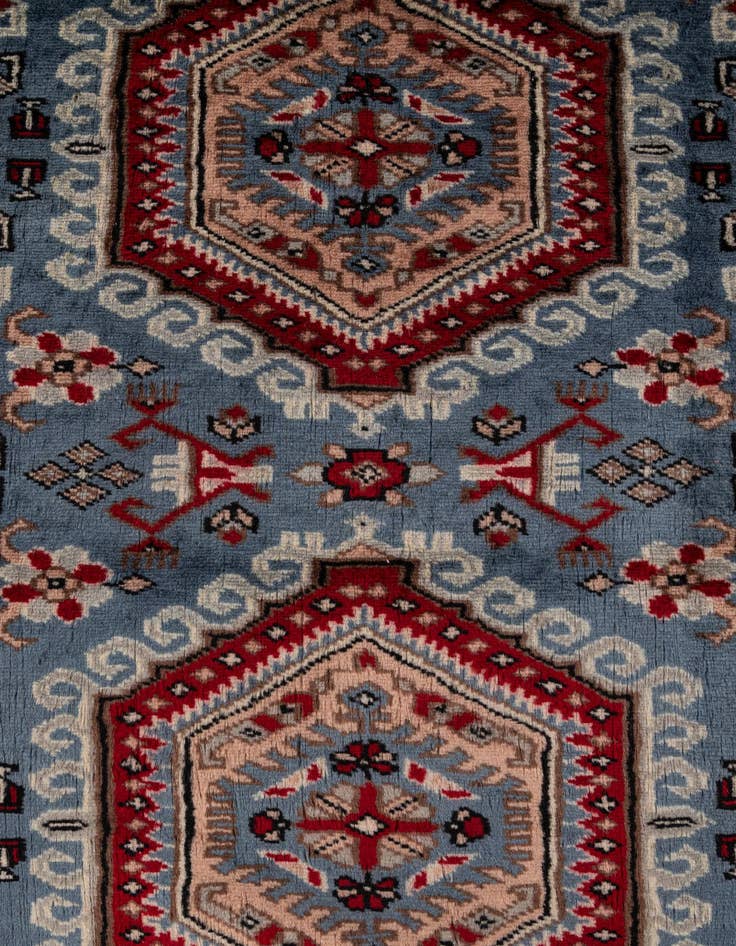 Detail image of  4' 2 x 5' 10  Hand Knotted Kazak Oriental Wool Rug