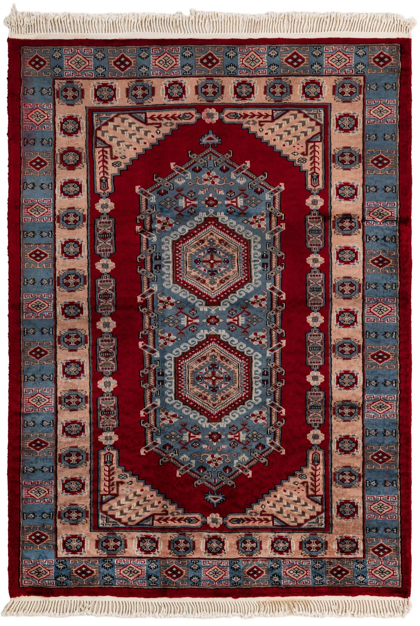  4' 2 x 5' 10  Hand Knotted Kazak Oriental Wool Rug