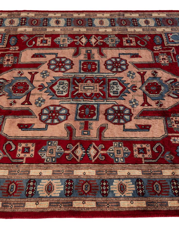 Detail image of  4' 1 x 6'  Hand Knotted Kazak Oriental Wool Rug