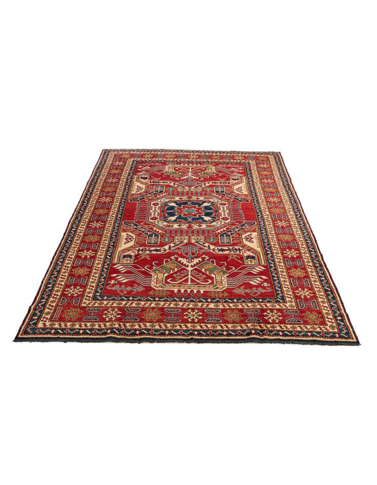 Detail image of  5' 11 x 8' 4  Hand Knotted Kazak Oriental Wool Rug