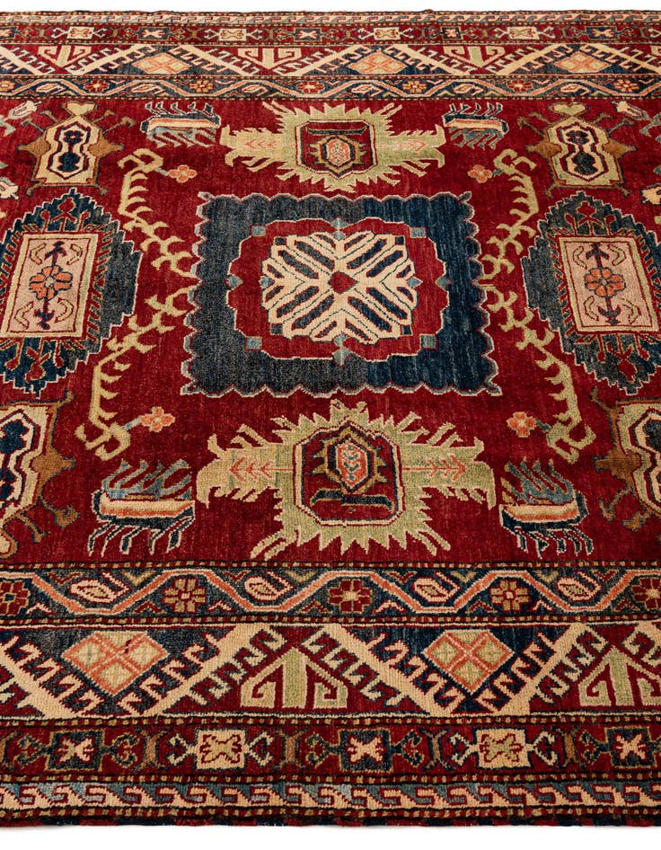 Detail image of  6' 3 x 7' 10  Hand Knotted Kazak Oriental Wool Rug