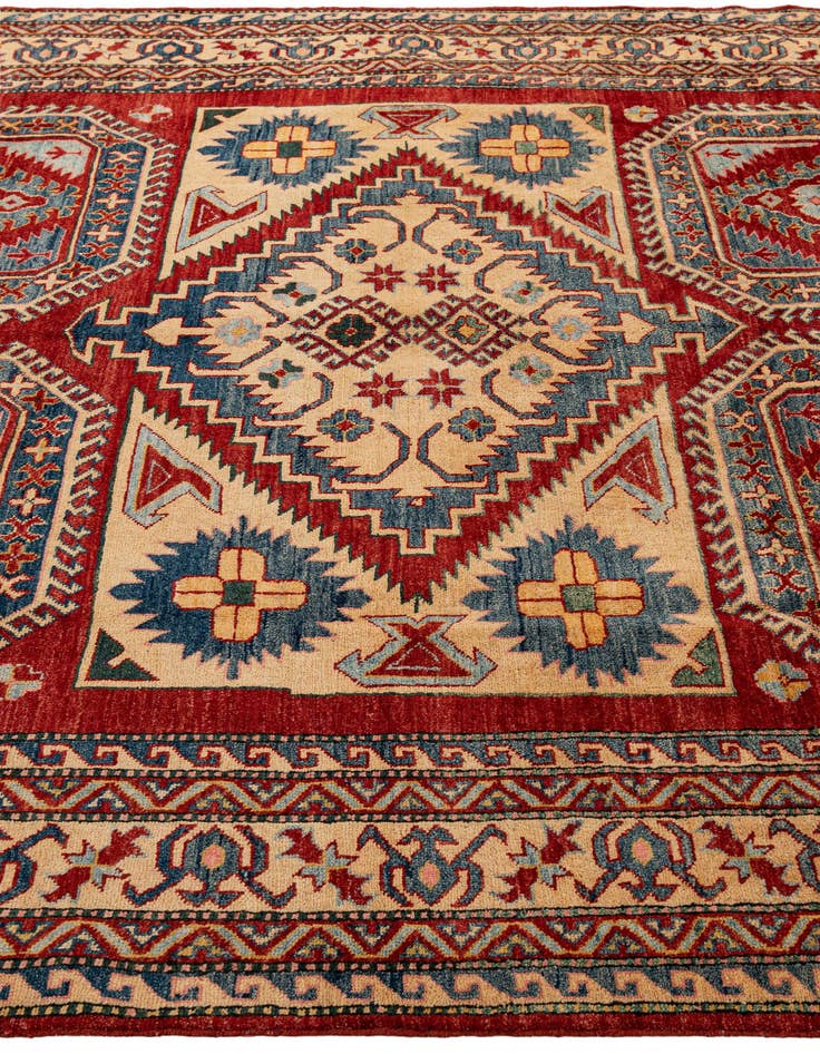 Detail image of  7' 1 x 8' 5  Hand Knotted Kazak Wool Rug