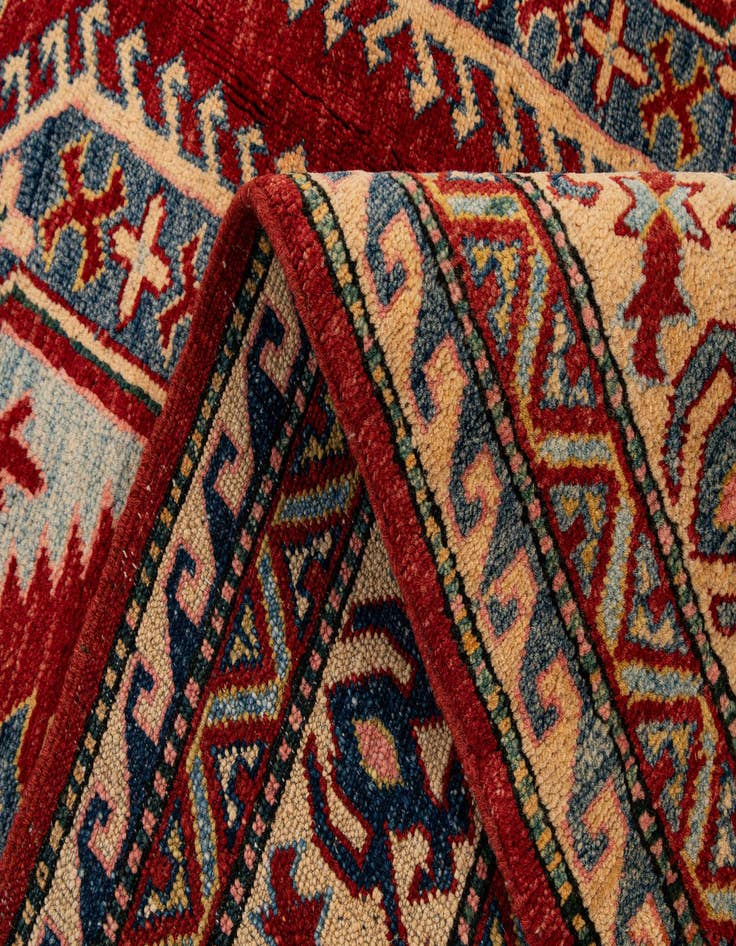 Detail image of  7' 1 x 8' 5  Hand Knotted Kazak Wool Rug