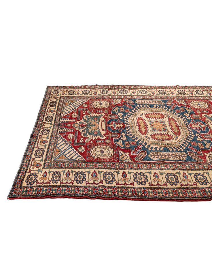 Detail image of  7' 1 x 11'  Hand Knotted Kazak Oriental Wool Rug