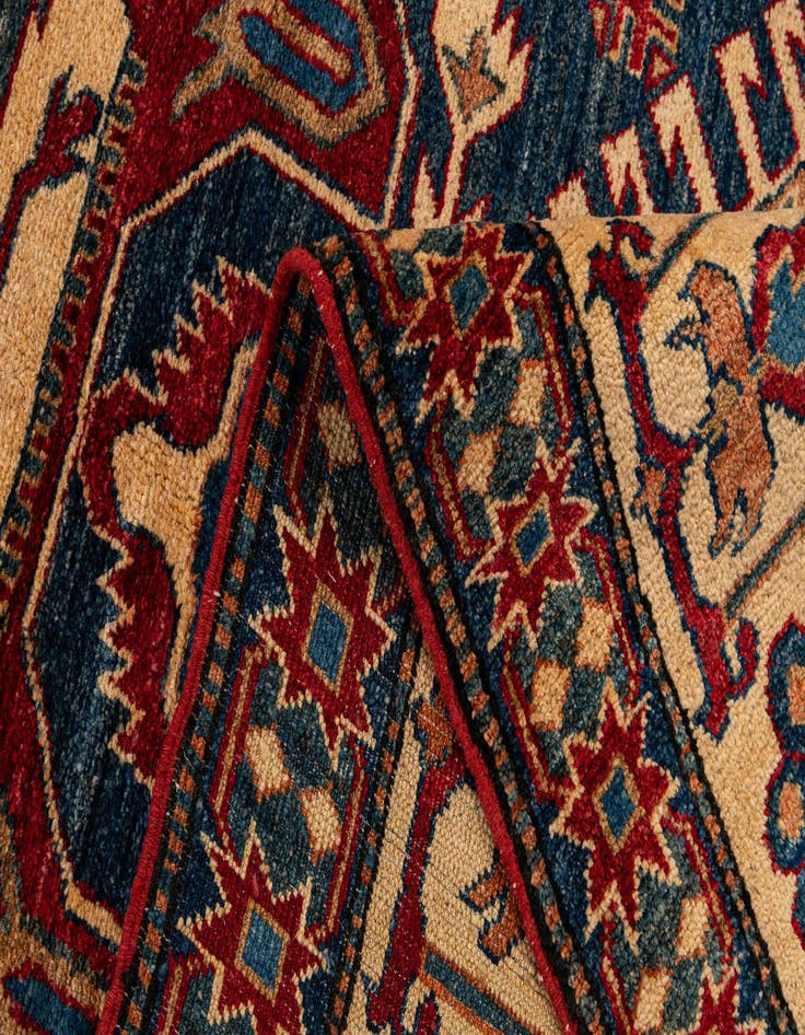 Detail image of  7' 1 x 11'  Hand Knotted Kazak Oriental Wool Rug