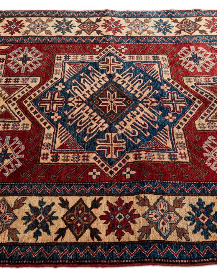 Detail image of  5' x 7' 2  Hand Knotted Kazak Wool Rug
