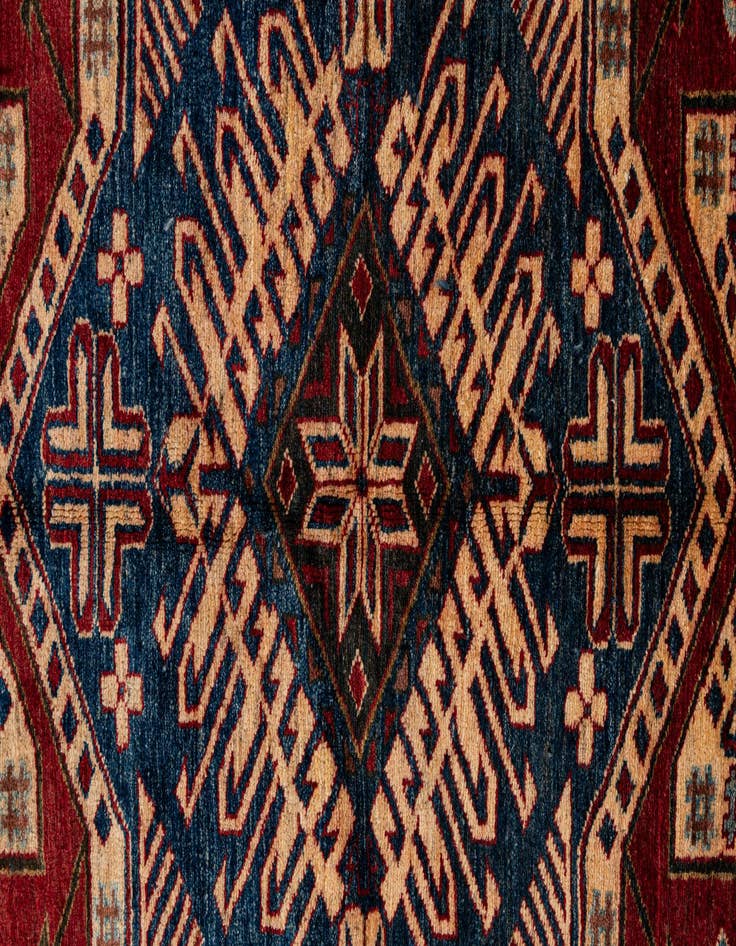 Detail image of  5' x 7' 2  Hand Knotted Kazak Wool Rug