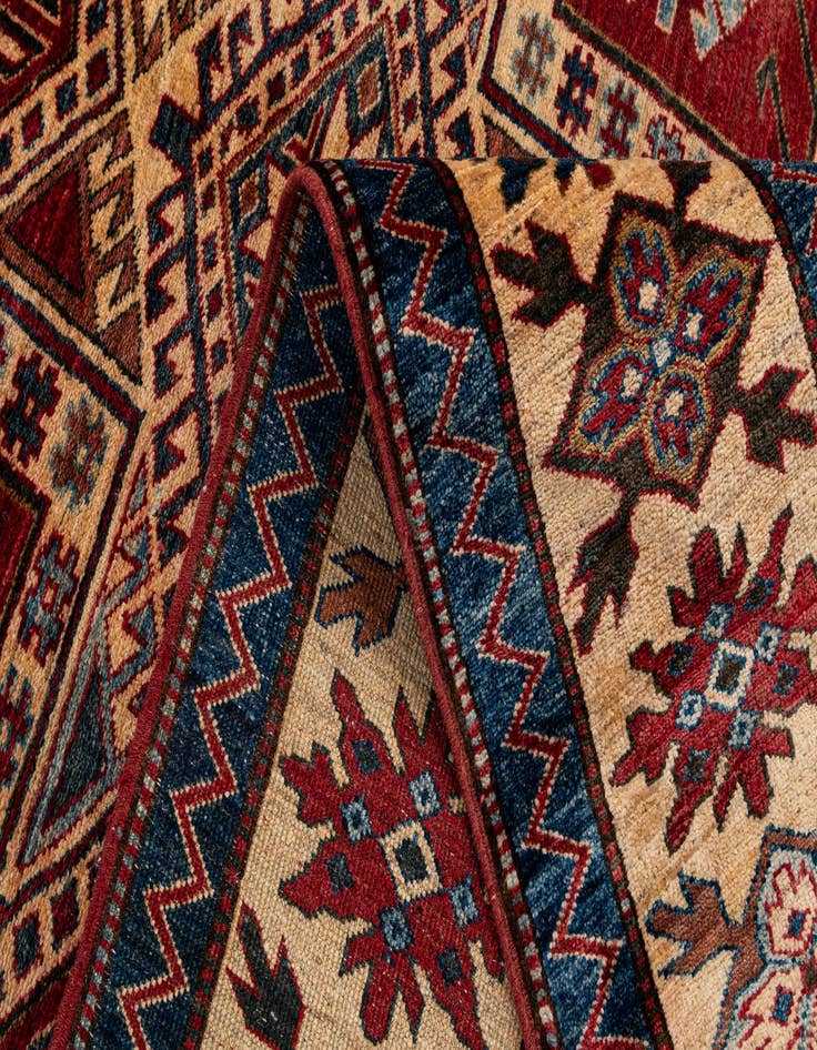 Detail image of  5' x 7' 2  Hand Knotted Kazak Wool Rug