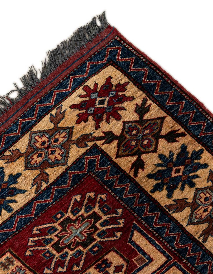 Detail image of  5' x 7' 2  Hand Knotted Kazak Wool Rug