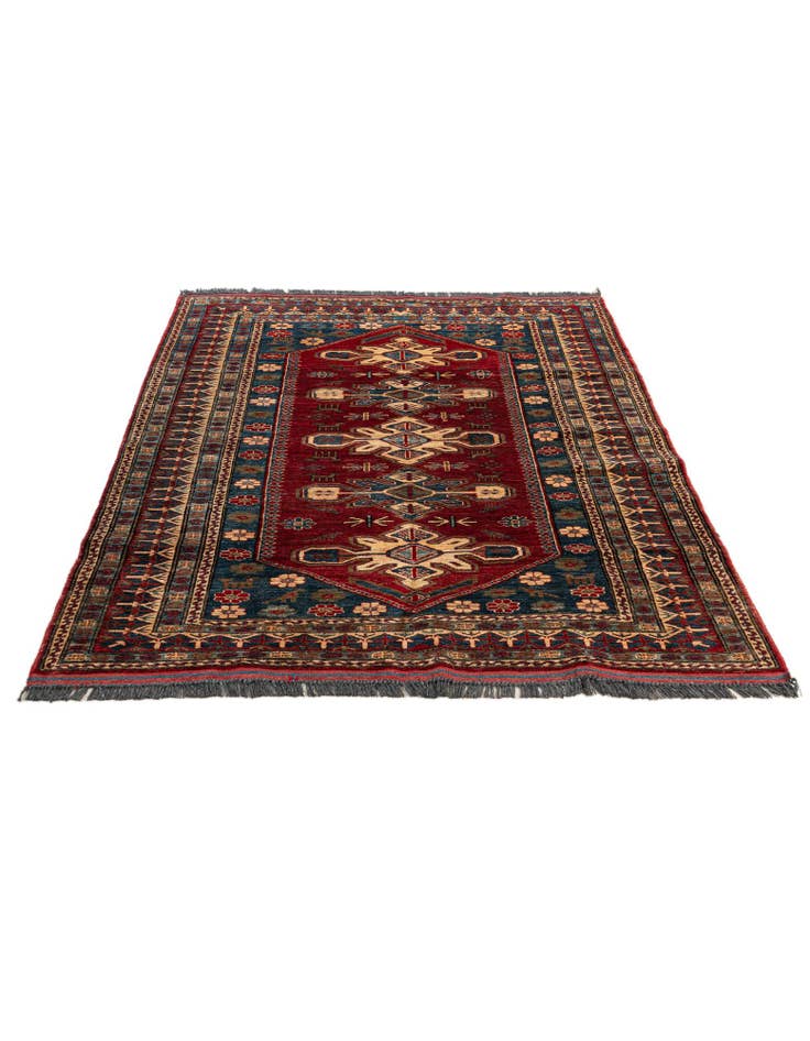 Detail image of  4' 11 x 7' 5  Hand Knotted Kazak Wool Rug