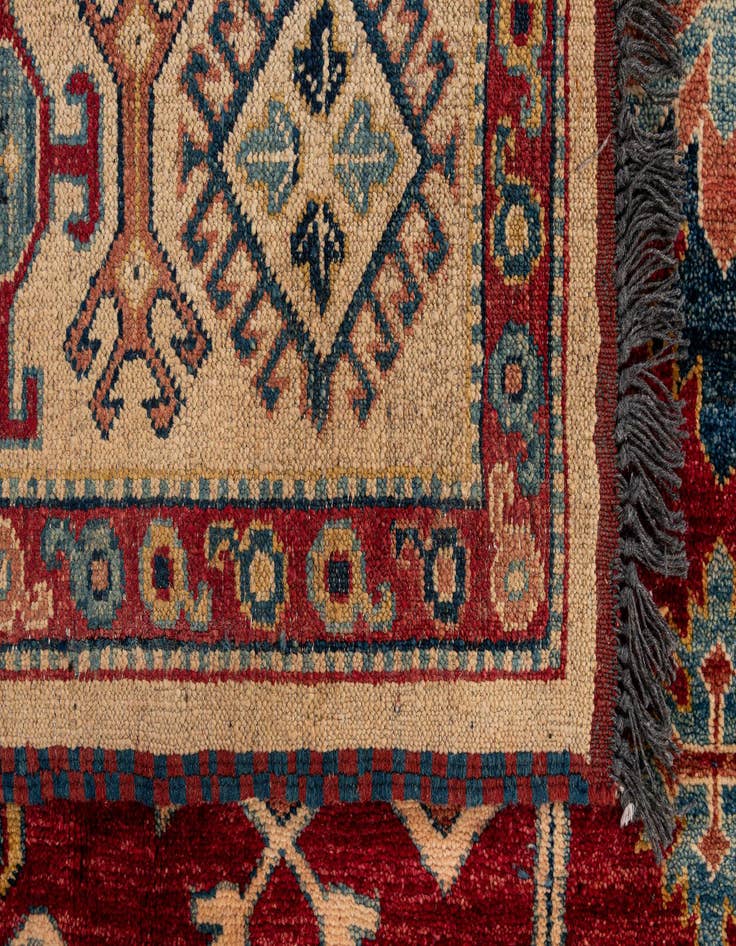 Detail image of  6' 6 x 10' 3  Hand Knotted Kazak Wool Rug