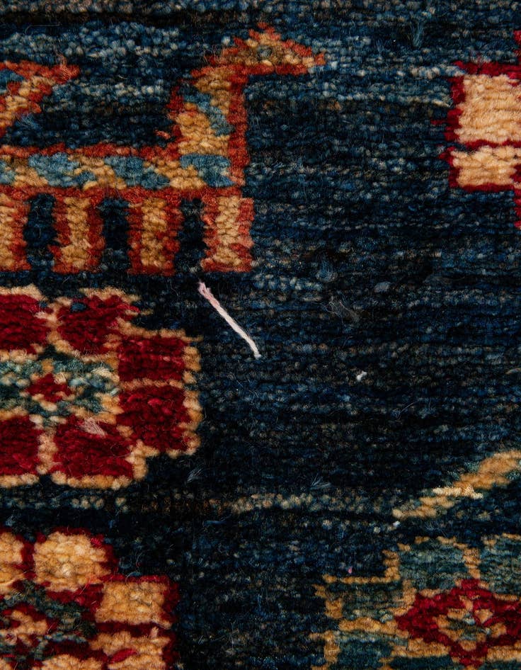 Detail image of  5' 2 x 9' 8  Hand Knotted Kazak Wool Rug