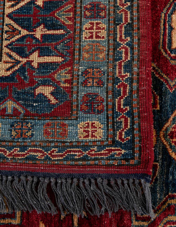 Detail image of  5' 2 x 9' 8  Hand Knotted Kazak Wool Rug