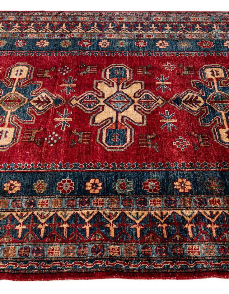 Detail image of  5' 2 x 9' 8  Hand Knotted Kazak Wool Rug