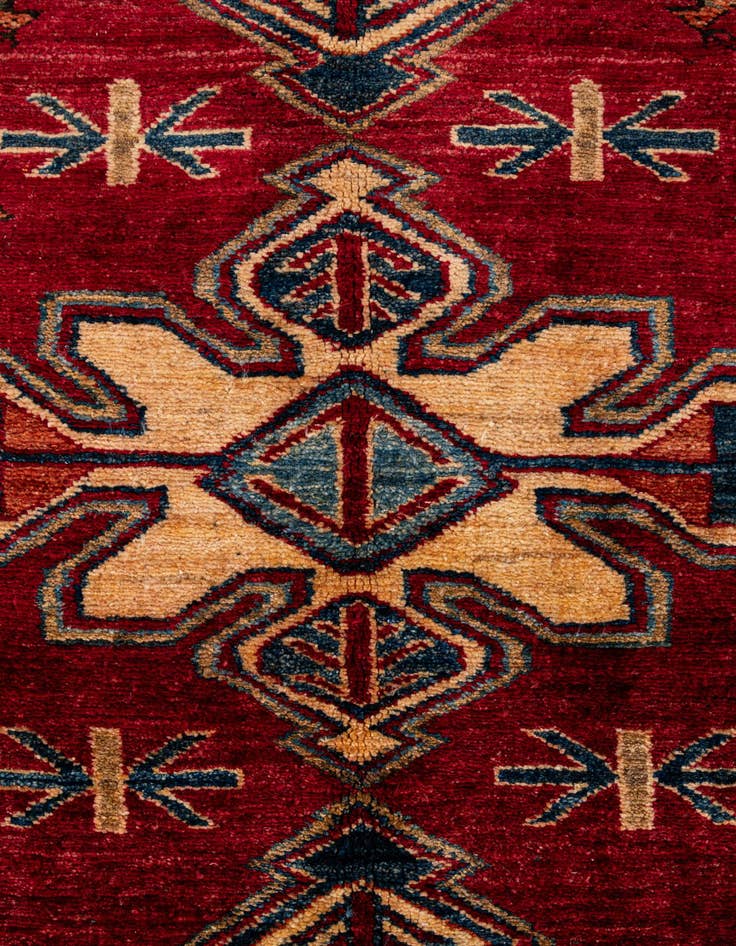 Detail image of  5' 2 x 9' 8  Hand Knotted Kazak Wool Rug