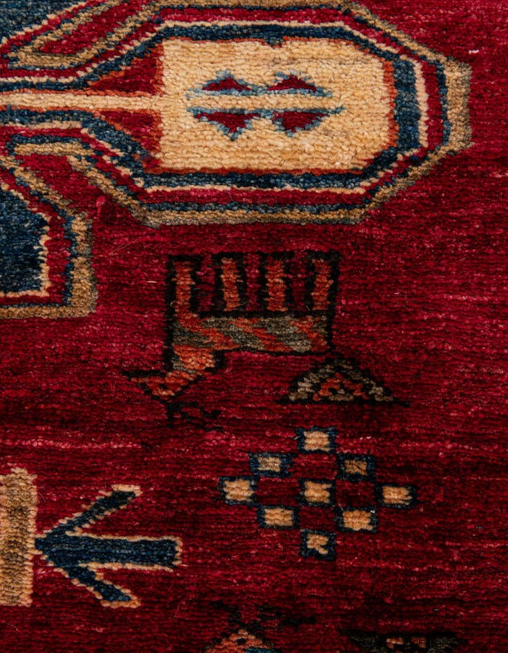 Detail image of  5' 2 x 9' 8  Hand Knotted Kazak Wool Rug