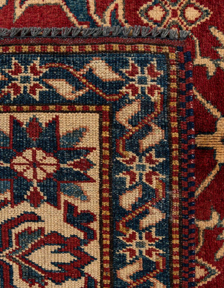 Detail image of  4' 11 x 6' 5  Hand Knotted Kazak Wool Rug