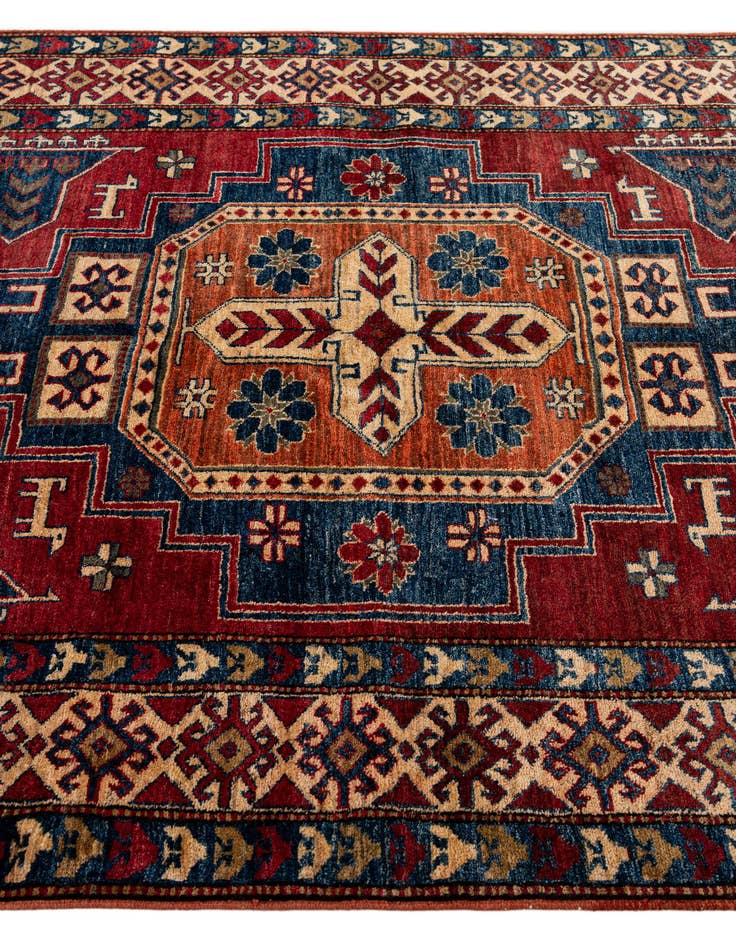 Detail image of  5' x 6' 10  Hand Knotted Kazak Oriental Wool Rug