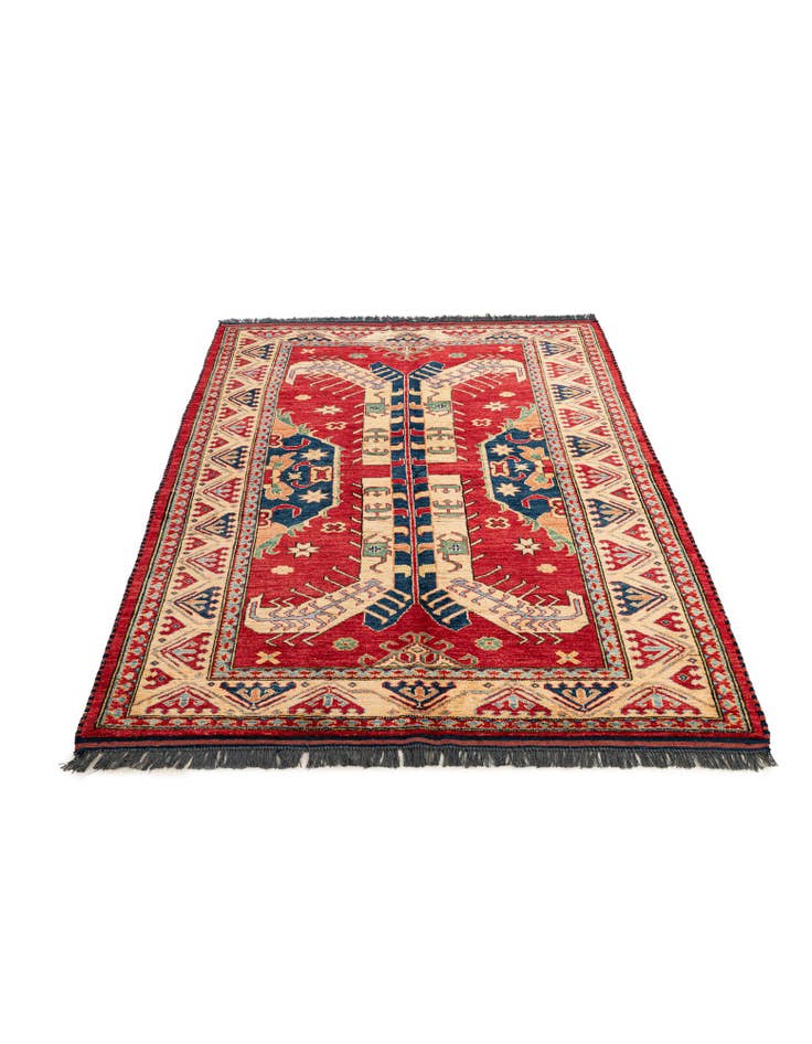 Detail image of  5' 1 x 7' 3  Hand Knotted Kazak Wool Rug