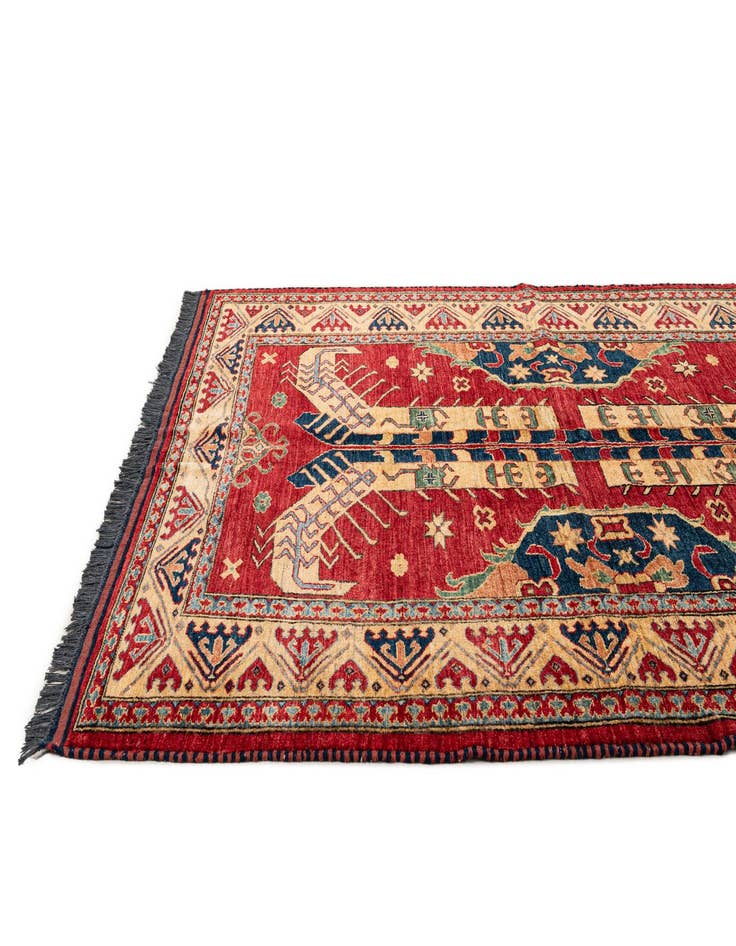 Detail image of  5' 1 x 7' 3  Hand Knotted Kazak Wool Rug