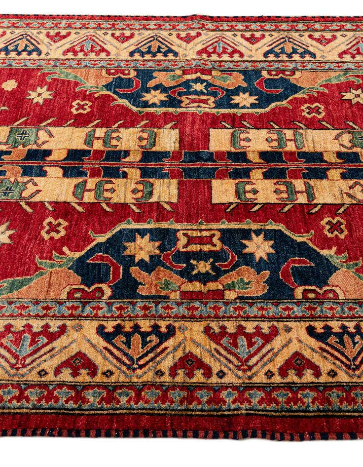 Detail image of  5' 1 x 7' 3  Hand Knotted Kazak Wool Rug