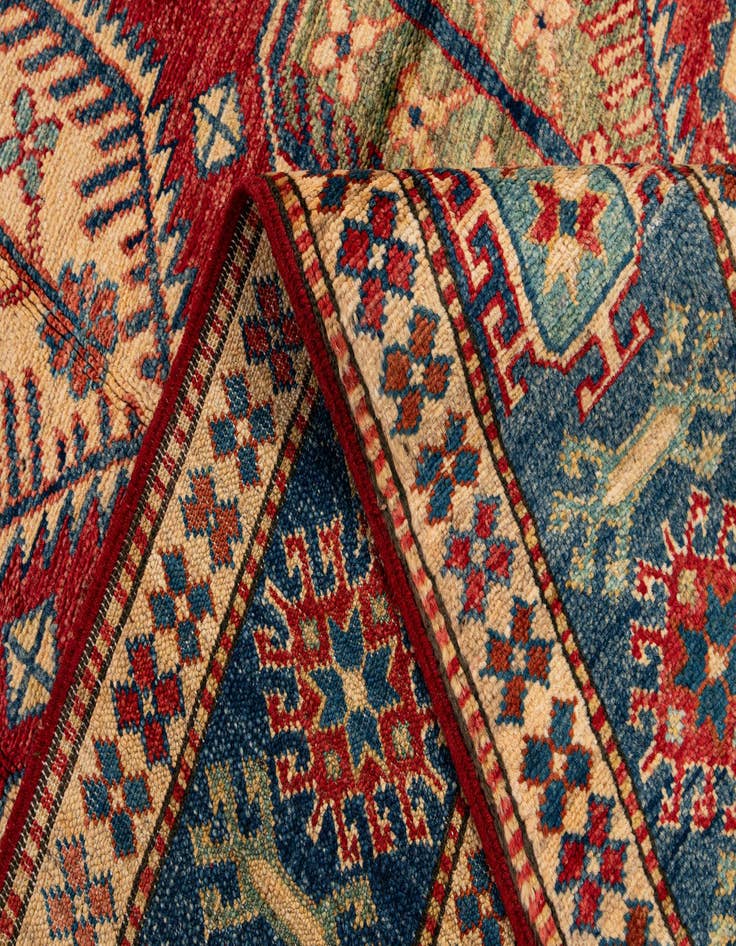 Detail image of  4' 10 x 7' 8  Hand Knotted Kazak Oriental Wool Rug