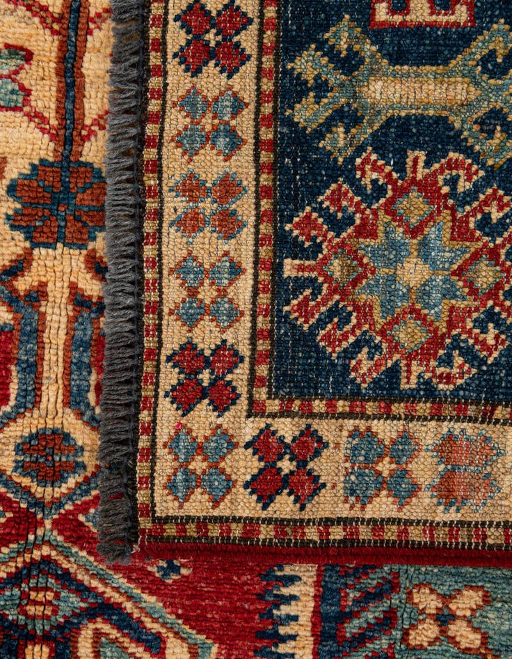 Detail image of  4' 10 x 7' 8  Hand Knotted Kazak Oriental Wool Rug
