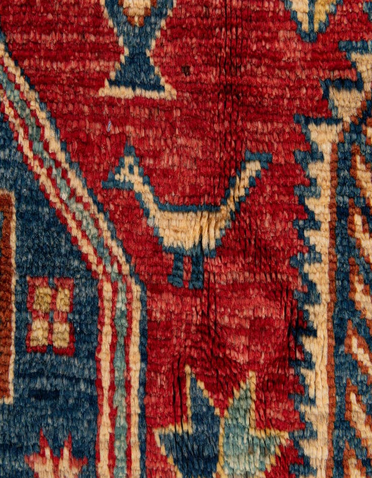 Detail image of  4' 10 x 7' 8  Hand Knotted Kazak Oriental Wool Rug