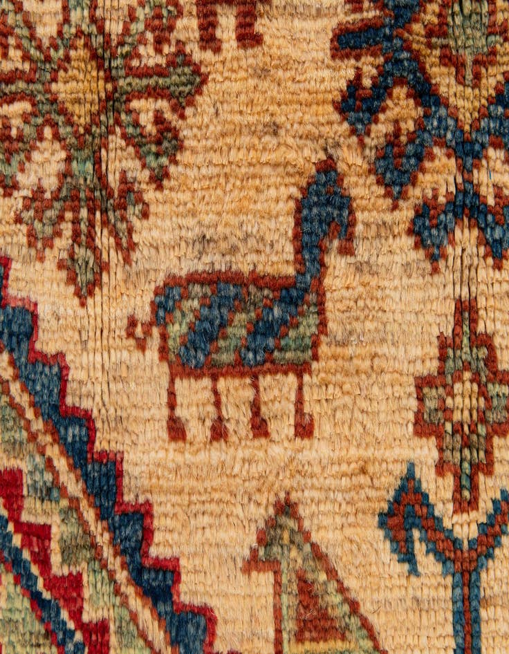 Detail image of  4' 10 x 7' 8  Hand Knotted Kazak Oriental Wool Rug