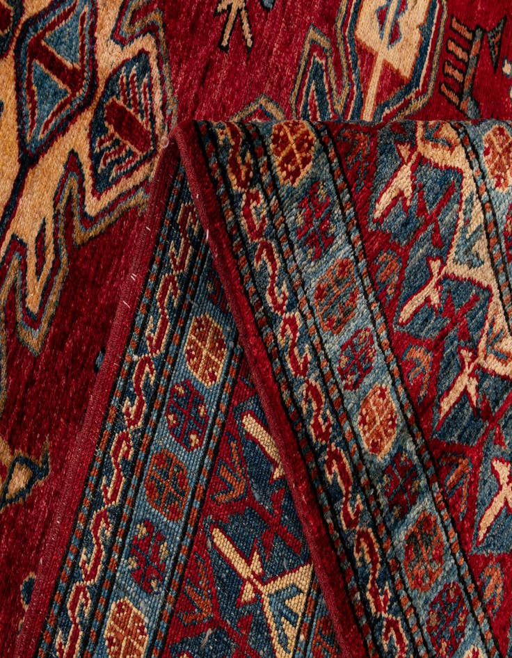 Detail image of  5' x 7' 6  Hand Knotted Kazak Wool Rug