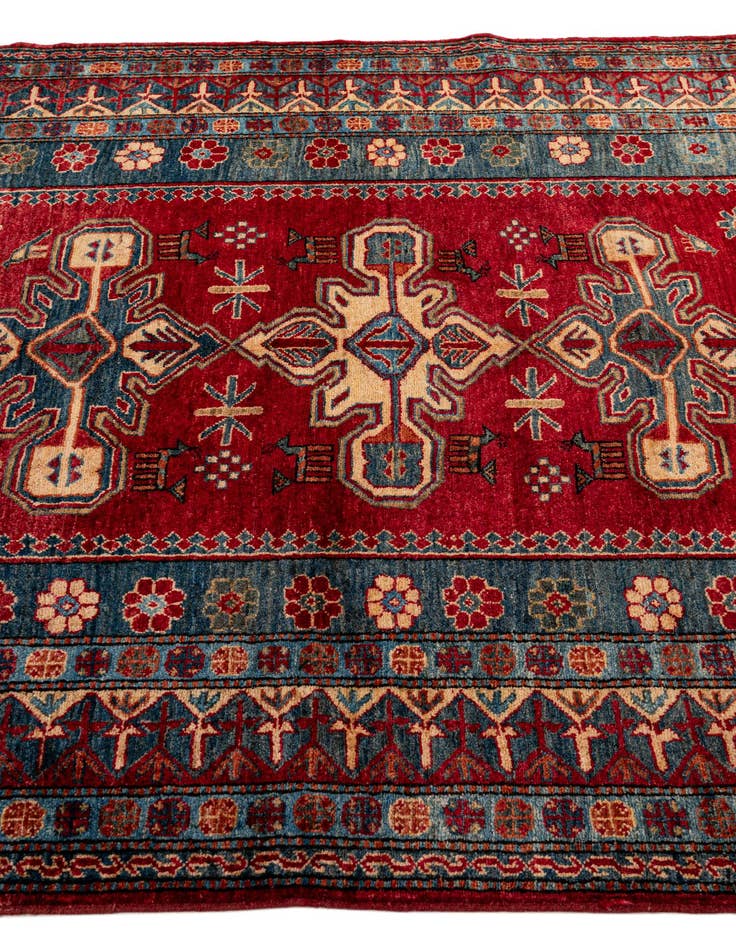 Detail image of  5' x 7' 6  Hand Knotted Kazak Wool Rug