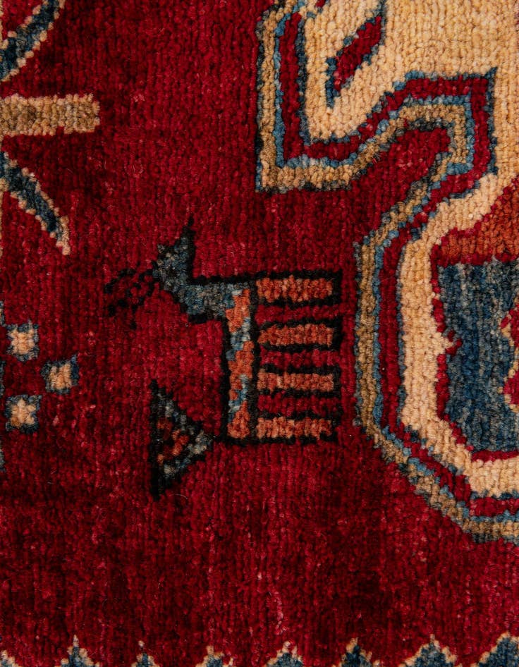 Detail image of  5' x 7' 6  Hand Knotted Kazak Wool Rug
