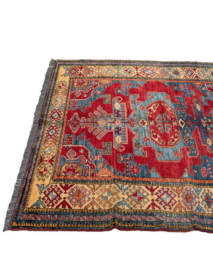 Detail image of  5' 1 x 7' 4  Hand Knotted Kazak Wool Rug