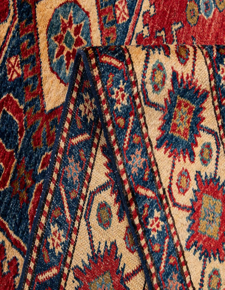 Detail image of  4' 5 x 6' 10  Hand Knotted Kazak Wool Rug