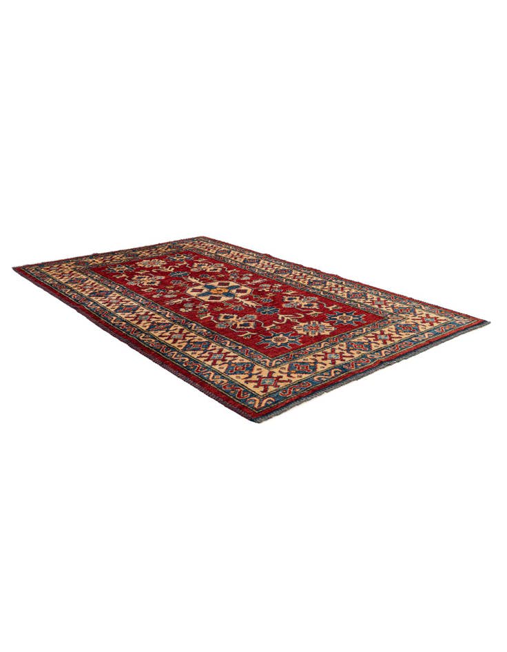 Detail image of  4' 1 x 6' 5  Hand Knotted Kazak Wool Rug