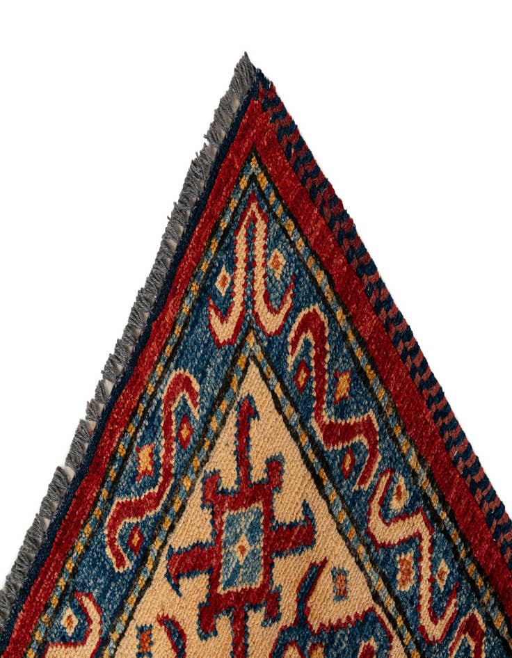 Detail image of  4' 1 x 6' 5  Hand Knotted Kazak Wool Rug