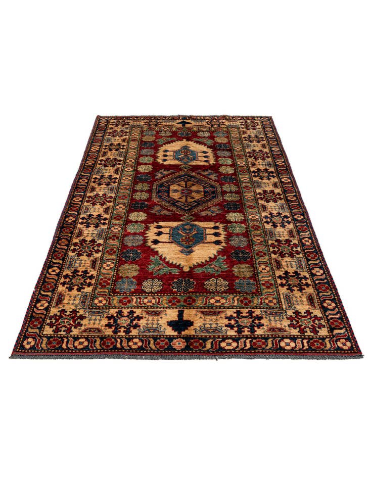 Detail image of  4' 2 x 7' 4  Hand Knotted Kazak Wool Rug