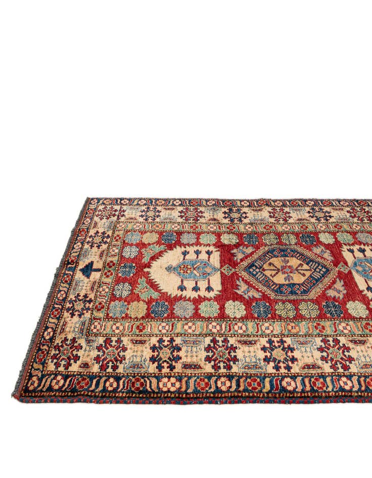 Detail image of  4' 2 x 7' 4  Hand Knotted Kazak Wool Rug