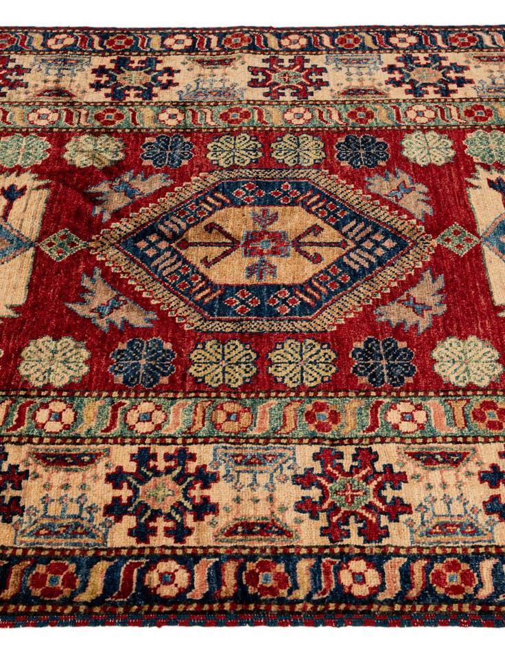 Detail image of  4' 2 x 7' 4  Hand Knotted Kazak Wool Rug