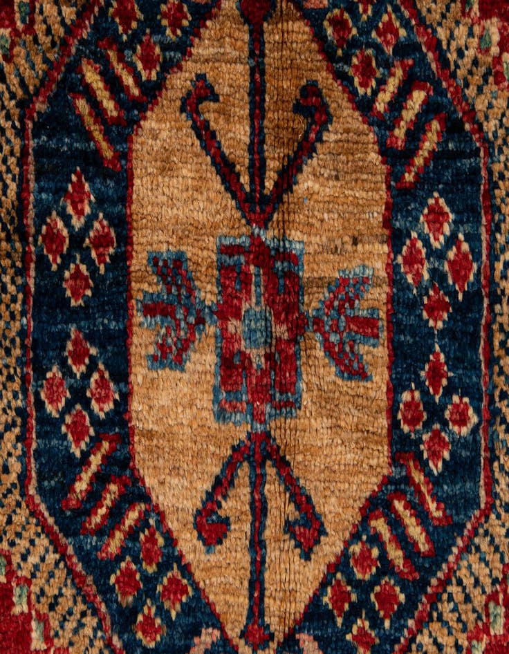 Detail image of  4' 2 x 7' 4  Hand Knotted Kazak Wool Rug
