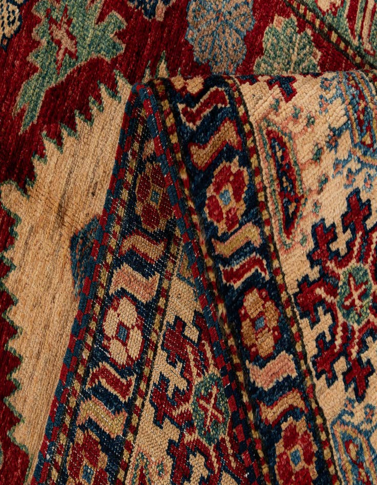 Detail image of  4' 2 x 7' 4  Hand Knotted Kazak Wool Rug