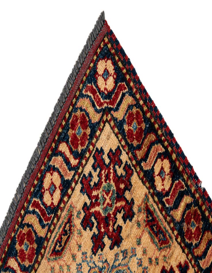 Detail image of  4' 2 x 7' 4  Hand Knotted Kazak Wool Rug